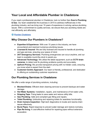 Your Local and Affordable Plumber in Chadstone