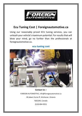 ecu tuning cost foreignautomotive ca