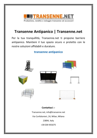 Transenne Antipanico | Transenne.net