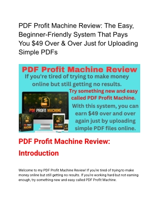 PDF Profit Machine Review