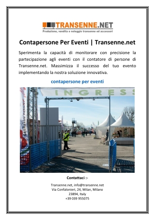 Contapersone Per Eventi | Transenne.net