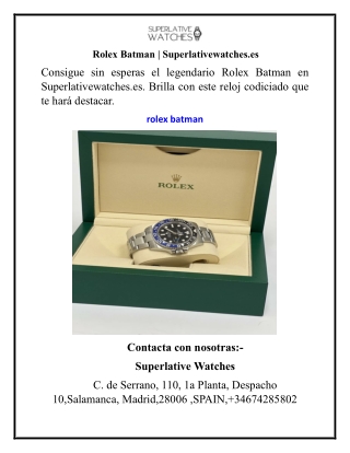 Rolex Batman  Superlativewatches.es