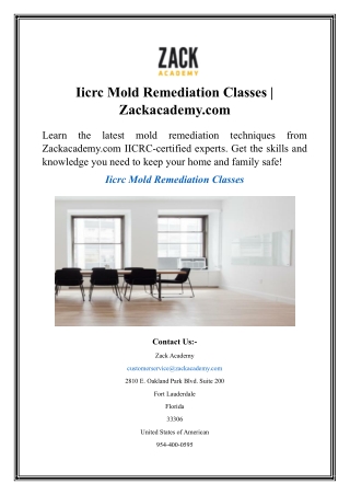 Iicrc Mold Remediation Classes Zackacademy.com