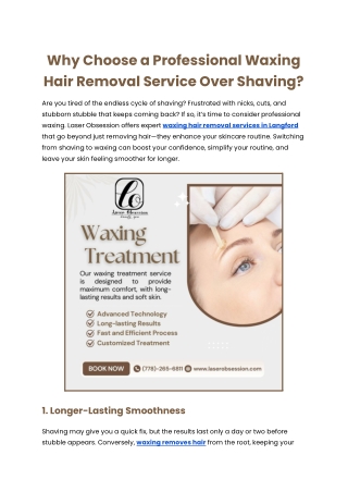 Why Choose a Professional Waxing Hair Removal Service Over Shaving_