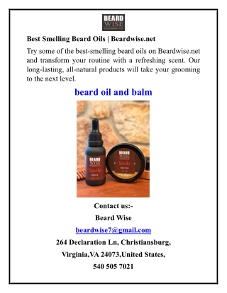 Best Smelling Beard Oils  Beardwise.net