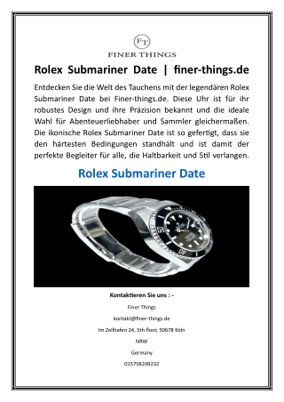 rolex submariner date finer things de