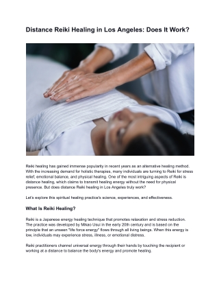 Distance Reiki Healing in Los Angeles: Does It Work?