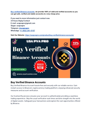 Best Place to Buy Verified Binance Accounts In New Year 2025/26