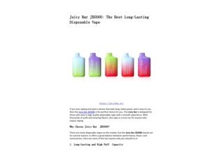 Juicy Bar JB5000: The Best Long-Lasting Disposable Vape