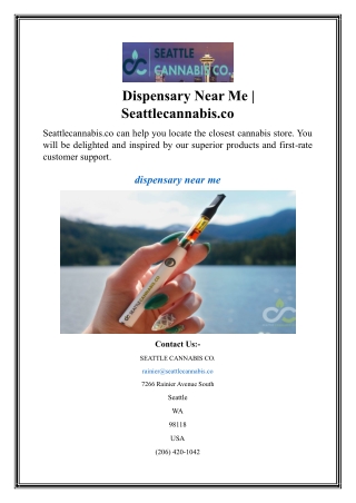 Dispensary Near Me Seattlecannabis.co