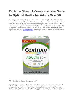 Centrum Silver
