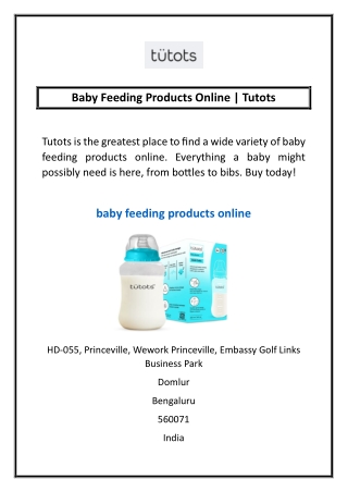 Baby Feeding Products Online | Tutots