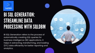 BI SQL Generation Streamline Data Processing with SqlDBM