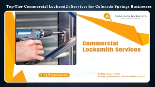 Top-Tier Commercial Locksmith Services for Colorado Springs Businesses