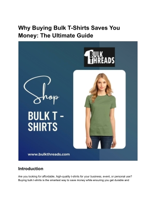 Maximizing Profit with Bulk T Shirts from Bulk Threads