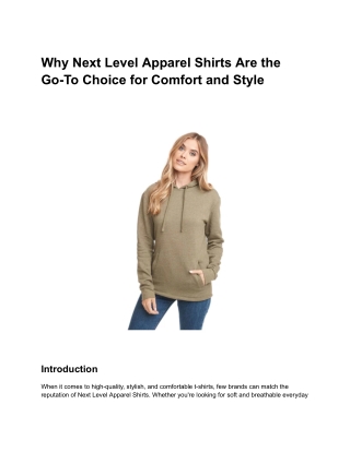 Explore the Versatility of Next Level Apparel T-Shirts