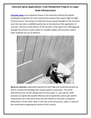Concrete Spray Applications From Residential Projects to Large-Scale Infrastructure