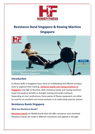 Resistance Band Singapore & Rowing Machine Singapore