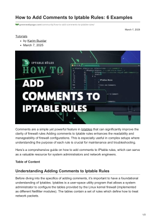 How to Add Comments to Iptable Rules 6 Examples