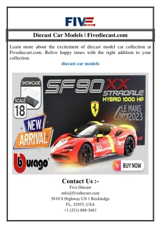 diecast car models fivediecast com