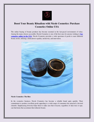 Boost Your Beauty Ritualism with Nicole Cosmetics: Purchase Cosmetics Online USA