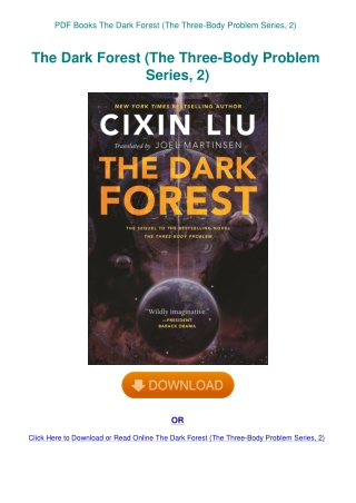PDF Books The Dark Forest (The Three-Body Problem Series  2)
