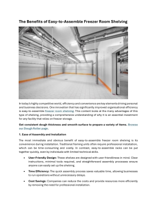 The Benefits of Easy-to-Assemble Freezer Room Shelving