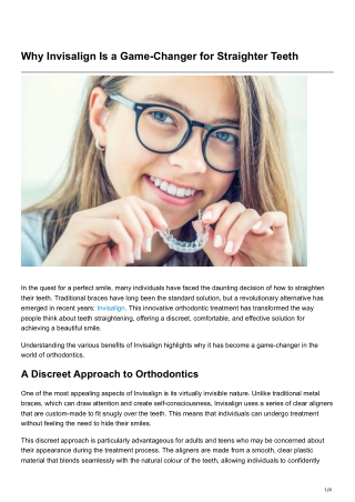 Why Invisalign Is a Game-Changer for Straighter Teeth