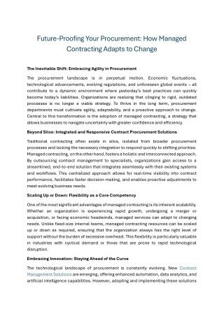 Future-Proofing Your Procurement How Managed Contracting Adapts to Change