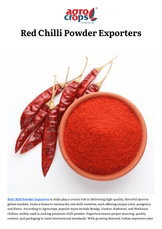red chilli powder exporters