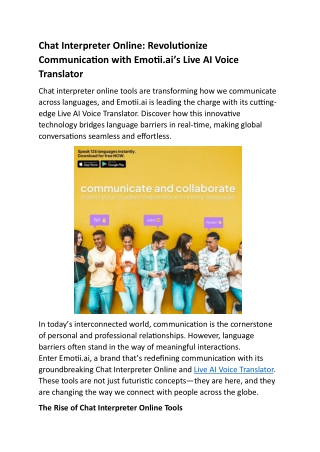 chat interpreter online revolutionize
