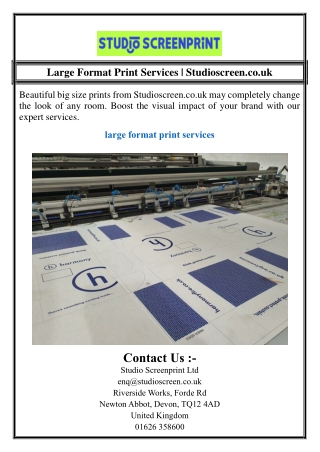 large format print services studioscreen co uk