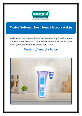 water softener for home ecocrystal in