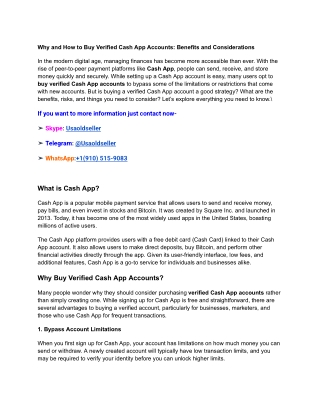 Why and How to Buy Verified Cash App Accounts_ Benefits and Considerations