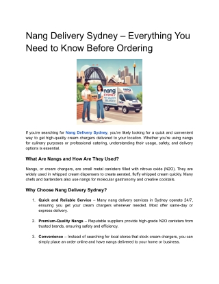 Nang Delivery Sydney – Everything You Need to Know Before Ordering
