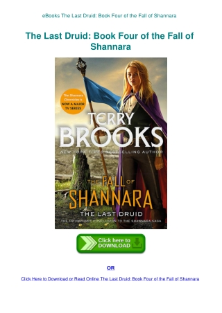 eBooks The Last Druid Book Four of the Fall of Shannara