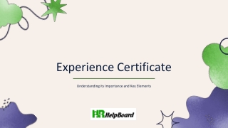 experience certificate