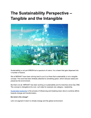 the sustainability perspective tangible