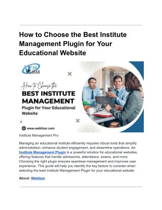 how to choose the best institute management