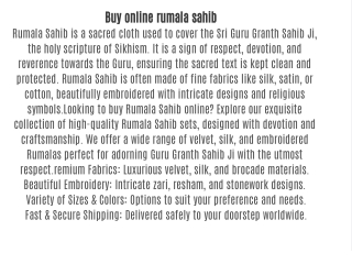 BUY ONLINE RUMALA