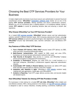 choosing the best otp services providers for your