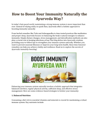How to Boost Your Immunity Naturally the Ayurveda Way