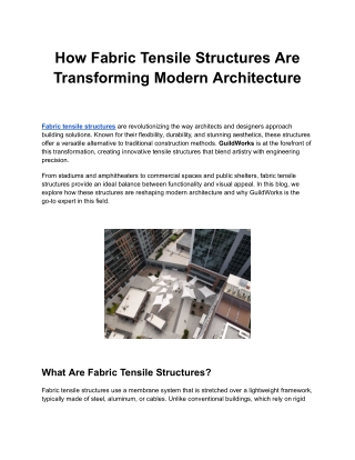 how fabric tensile structures are transforming