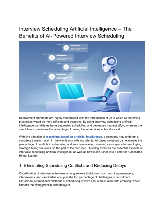 interview scheduling artificial intelligence