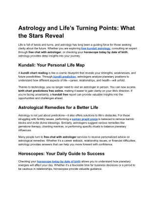 astrology and life s turning points what