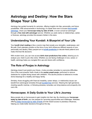 astrology and destiny how the stars shape your
