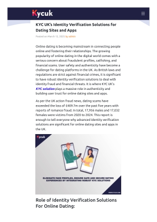 KYC UK's Identity Verification Solutions for Dating Sites and Apps