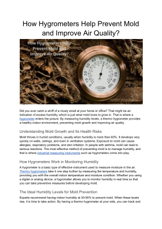 how hygrometers help prevent mold and improve