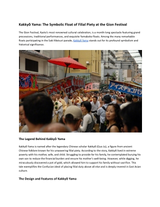 Kakkyō Yama_ The Symbolic Float of Filial Piety at the Gion Festival