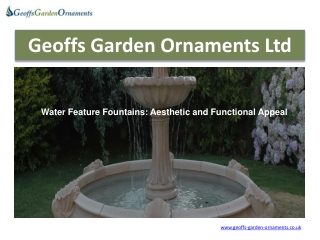 Water Feature Fountains - Aesthetic and Functional Appeal